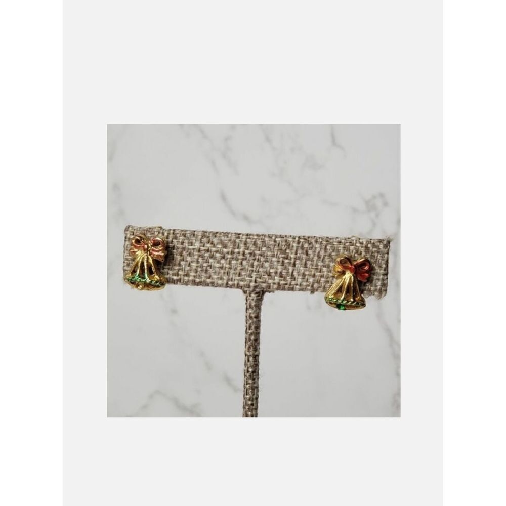 VINTAGE Holiday Christmas Bell Clip-on Earrings